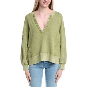 Labiz Womens  Waffle Knit Dolman Pullover, Green